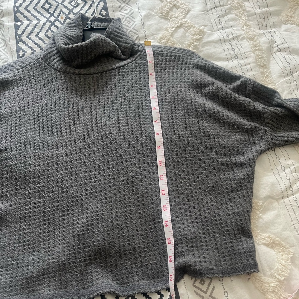Wild Fable Ribbed Gray cropped Turtleneck Sweater - Picture 7 of 7